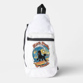 De Wave Rider Surfing Black Poodle Sling Bag (Voorkant)