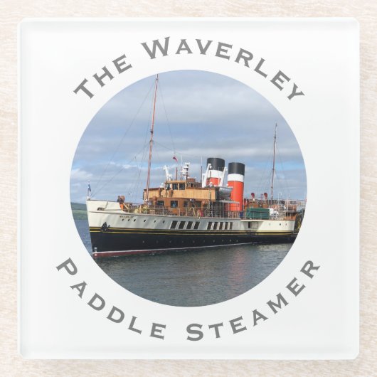 De Waverley Paddle Steamer Glazen Onderzetter (Voorkant)