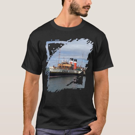 De Waverley Paddle Steamer. Historisch schip op ee T-shirt (Voorkant)