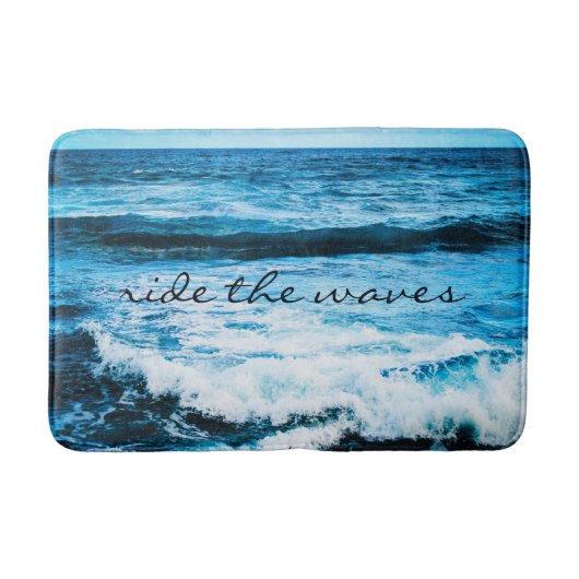 De Waves Quote Hawaii Blue Ocean Photo Badmat (Voorkant)