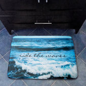 De Waves Quote Hawaii Blue Ocean Photo Badmat
