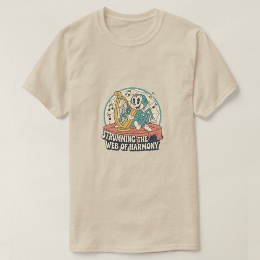 De web van harmonie bespelen t-shirt (Design voorkant)
