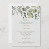 De website Dusty Turquoise Foliage Including Weddi Kaart (Voorkant)