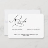 De website van de bruiloft van het Zetel Gereserve RSVP Kaartje (Voorkant)