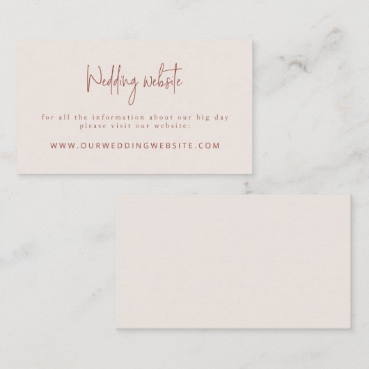 De website van de Terracotta Terracotta & Cream We Informatiekaartje (Voorkant / Achterkant)