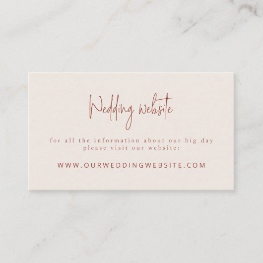 De website van de Terracotta Terracotta & Cream We Informatiekaartje (Voorkant)