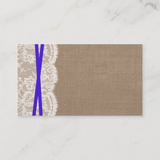 De website van het Collectie "Rustic Blue Bow Wedd Informatiekaartje (Achterkant)