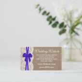De website van het Collectie "Rustic Blue Bow Wedd Informatiekaartje (Staand voorkant)