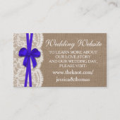 De website van het Collectie "Rustic Blue Bow Wedd Informatiekaartje (Voorkant)