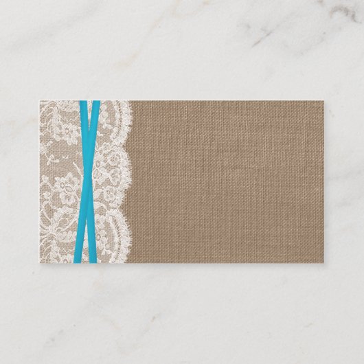 De website van het Collectie "Rustic Blue Bow Wedd Informatiekaartje (Achterkant)