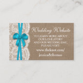 De website van het Collectie "Rustic Blue Bow Wedd Informatiekaartje (Voorkant)