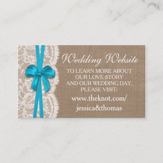 De website van het Collectie "Rustic Blue Bow Wedd Informatiekaartje (Voorkant)