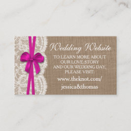 De website van het Collectie Rustic Pink Bow Weddi Informatiekaartje