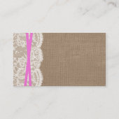 De website van het Collectie Rustic Pink Bow Weddi Informatiekaartje (Achterkant)