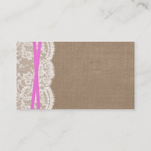 De website van het Collectie Rustic Pink Bow Weddi Informatiekaartje (Achterkant)