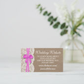 De website van het Collectie Rustic Pink Bow Weddi Informatiekaartje (Staand voorkant)