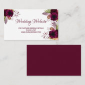 De website van het huwelijk geeft details over de informatiekaartje (Voorkant / Achterkant)