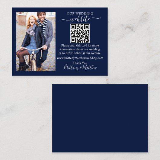 De website van het huwelijk minimaliseert Eenvoudi Informatiekaartje (Voorkant / Achterkant)