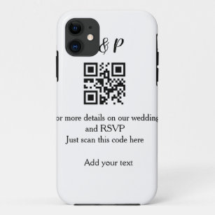 De website van het huwelijk rsvp q r code voegt na Case-Mate iPhone case