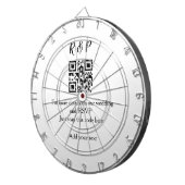 De website van het huwelijk rsvp q r code voegt na dartbord (Voorkant Rechts)