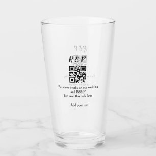 De website van het huwelijk rsvp q r code voegt na glas