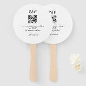 De website van het huwelijk rsvp q r code voegt na handwaaier (Voorkant en achterkant)