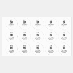 De website van het huwelijk rsvp q r code voegt na labels