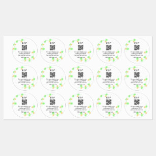 De website van het huwelijk rsvp q r code voegt na labels