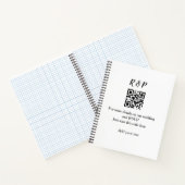 De website van het huwelijk rsvp q r code voegt na notitieboek (Binnen)