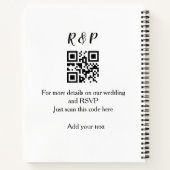 De website van het huwelijk rsvp q r code voegt na notitieboek (Achterkant)