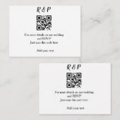 De website van het huwelijk rsvp q r code voegt na notitiekaartje (Voorkant / Achterkant)