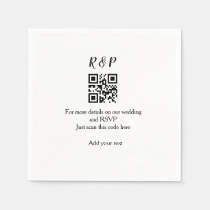 De website van het huwelijk rsvp q r code voegt na servet