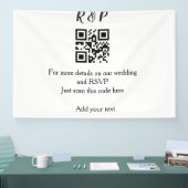 De website van het huwelijk rsvp q r code voegt na spandoek (Beurs)