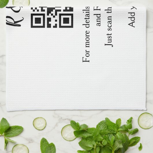 De website van het huwelijk rsvp q r code voegt na theedoek (Gevouwen)