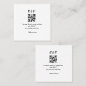 De website van het huwelijk rsvp q r code voegt na vierkante visitekaartje (Voorkant / Achterkant)