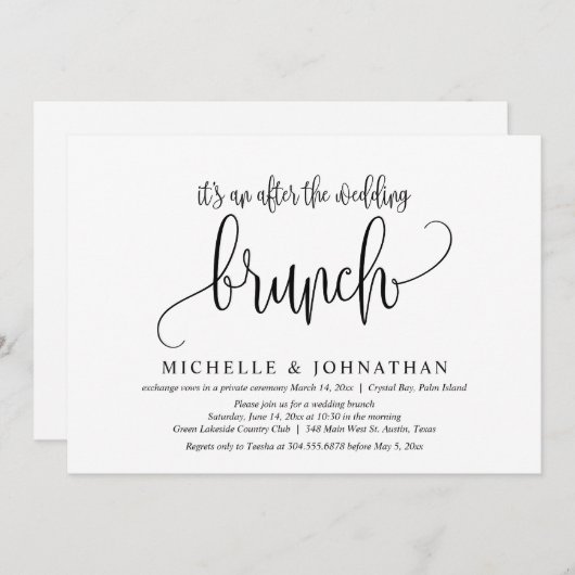 De weddenschap lokt uit na de bruiloft. kaart (Voorkant / Achterkant)