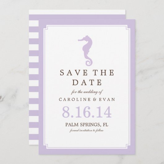 De weddenschap van de lavender bewaart de Datum Save The Date (Voorkant / Achterkant)