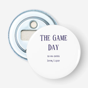 de wedstrijd dag voetbalclub wedstrijd naam jaar d button flesopener