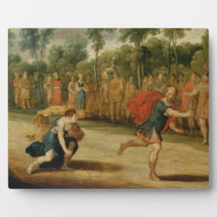 De wedstrijd van Atalanta en Hippomenes (olieverf  Fotoplaat