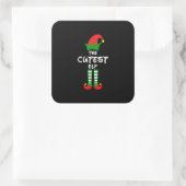 De wedstrijdgroep van de Cutest Elf Family Vierkante Sticker (Tas)