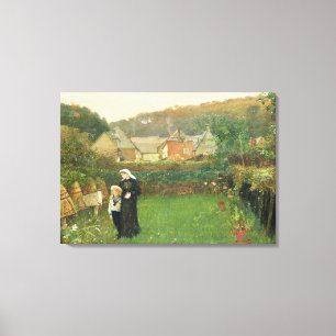De weduwe, 1895 (olie op canvas) canvas afdruk