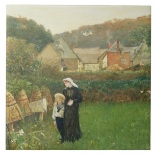 De weduwe, 1895 (olie op canvas) tegeltje