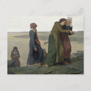 De weduwe of de familie van de vissers briefkaart