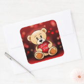 De wee houdt van je vierkante sticker (Envelop)