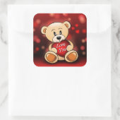 De wee houdt van je vierkante sticker (Tas)