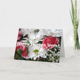 De Week van verpleegsters! - Mooie Bloemen in Roze Bedankkaart