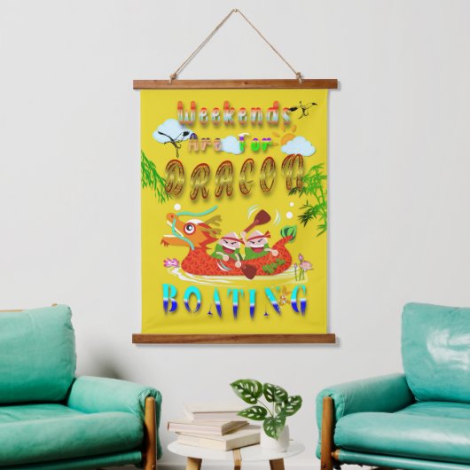 De weekenden zijn voor de drakenboot hangend wandkleed (Woonkamer)