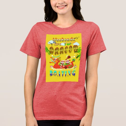 De weekenden zijn voor de drakenboot Tri-Blend shirt (Voorkant)