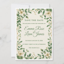 De weelderige tuin bloemige save the date kaart