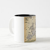 De  weerkaart van de Britse eilanden en Europa. Tweekleurige Koffiemok (Voorkant links)